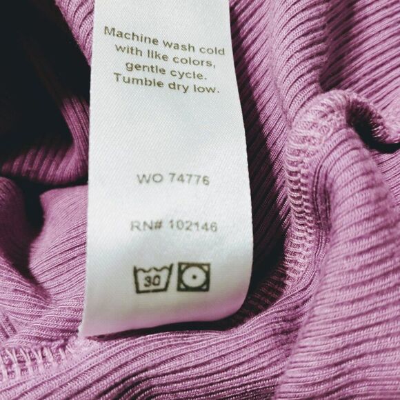 Michael Stars Top Mock Neck Ribbed Puff Long Sleeves Soft Stretchy Comfy OS - Picture 6 of 8